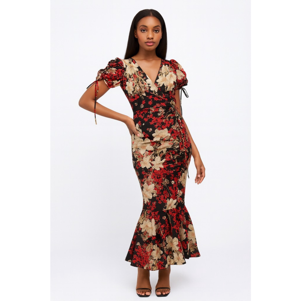 Vintage Cottagecore Floral Maxi Dress Y2K Boho Prairie Romantic Grunge Retro